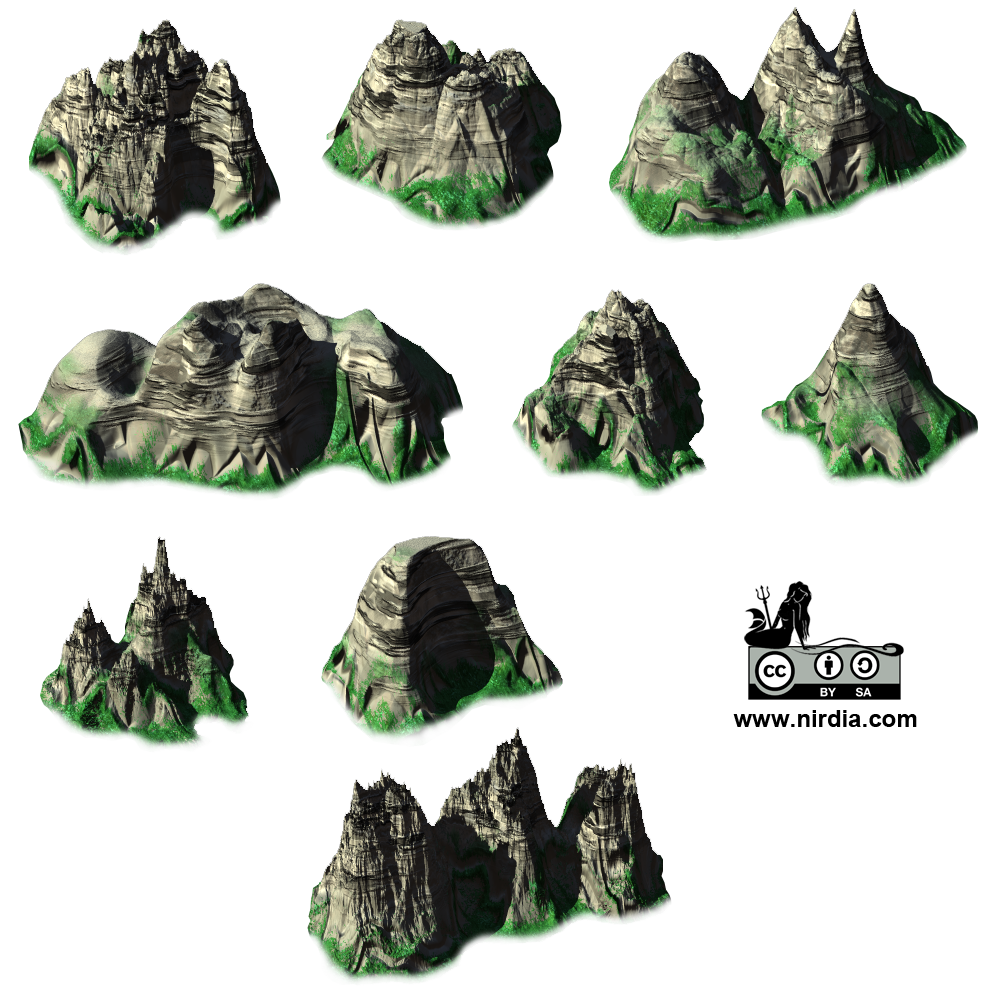 Isometric Mountains Render 2D | OpenGameArt.org